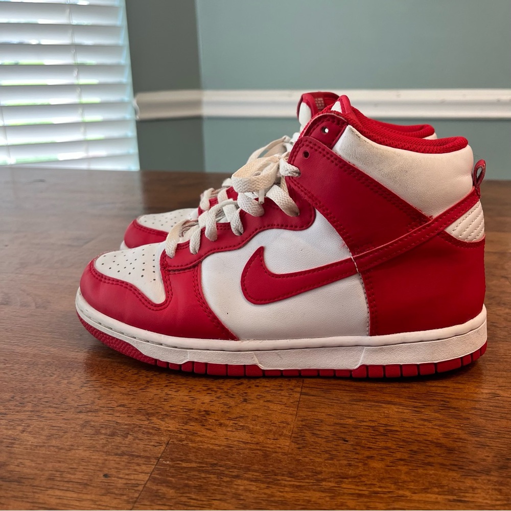 Kids Nike Dunk High Championship red white size 5.5 kids or 7 women’s - Picture 6 of 10